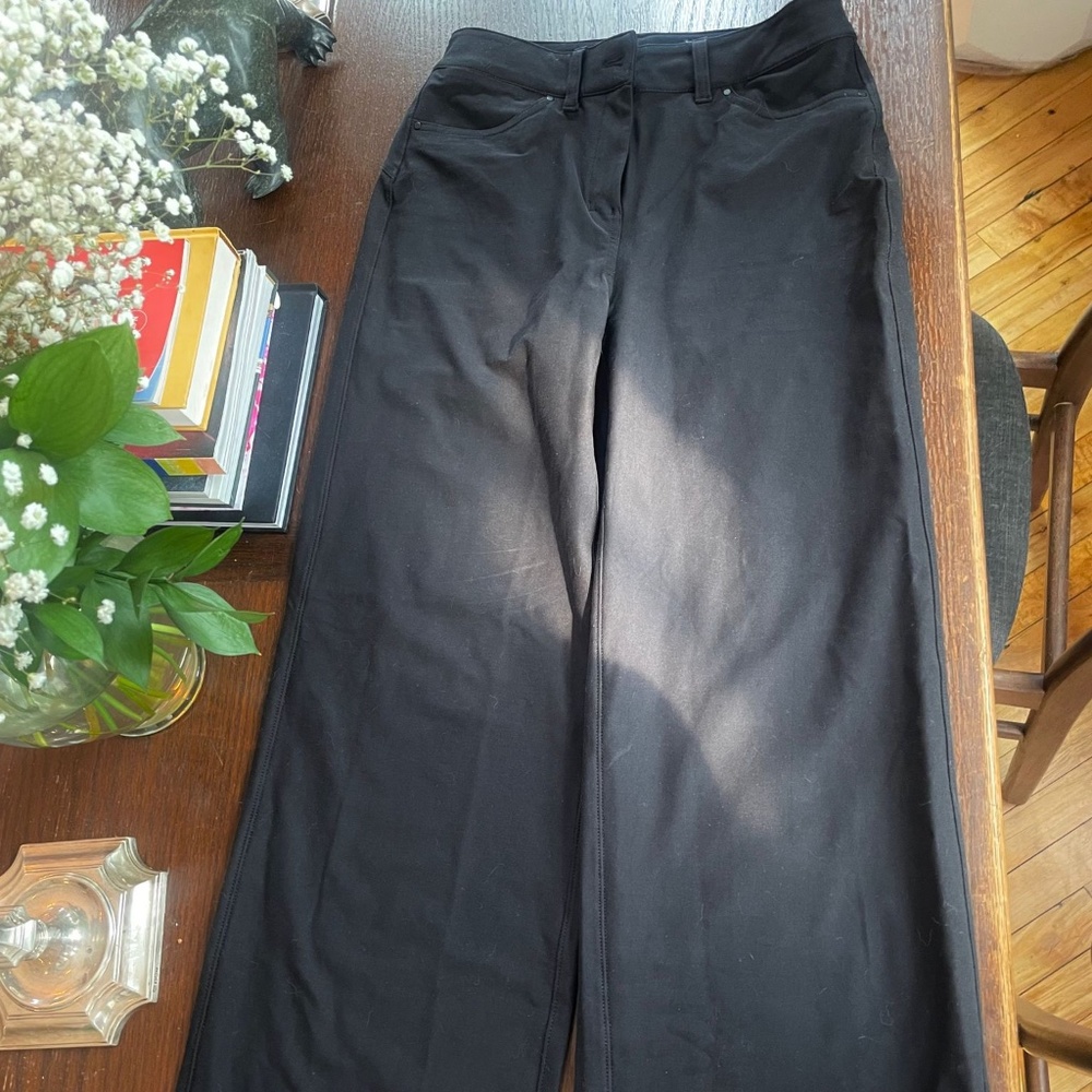 Lululemon City Sleek 5 Pkt Wide Leg *L Utilitech? BLK 26